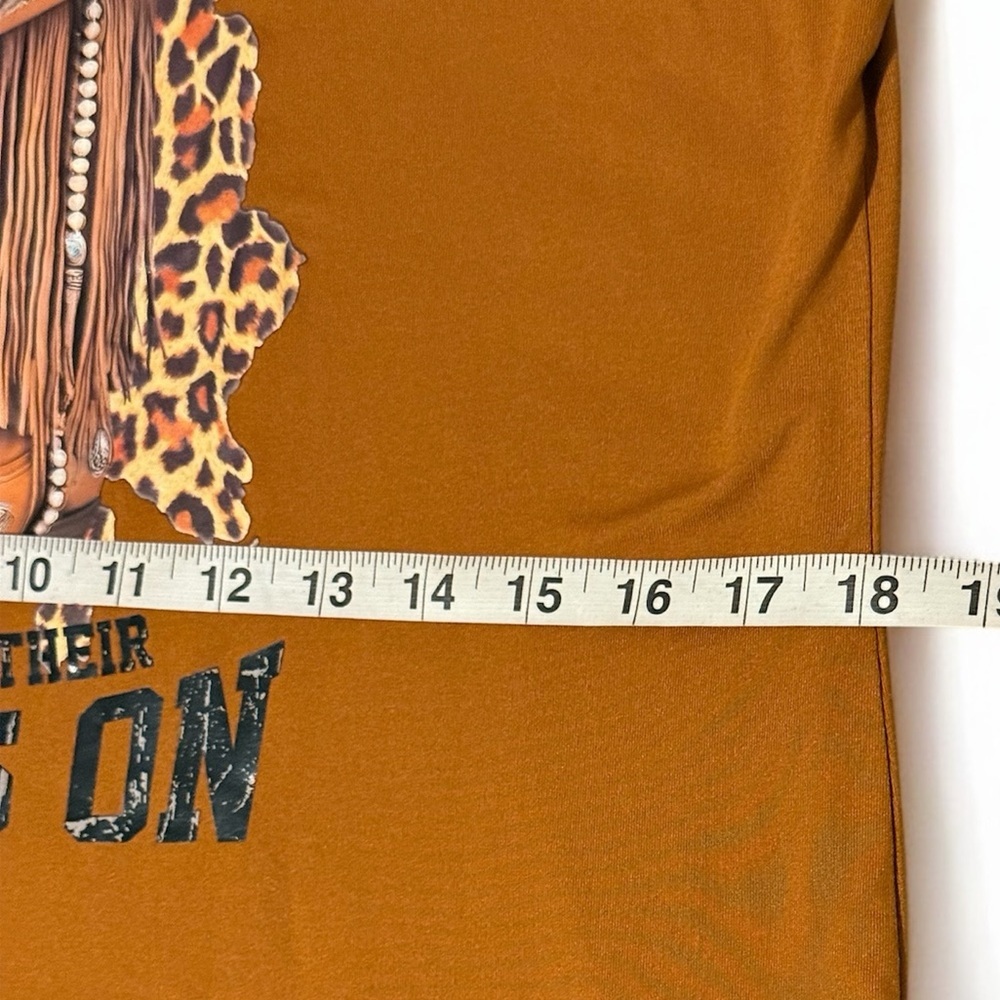 SHEIN Country-Themed Warm Brown T-Shirt COUNTRY WESTERN Sz L - Picture 12 of 12